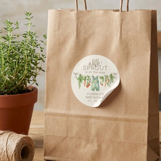 Adesivo Festa de Chá de Bebê Localmente Cultivada (Criador carregado)