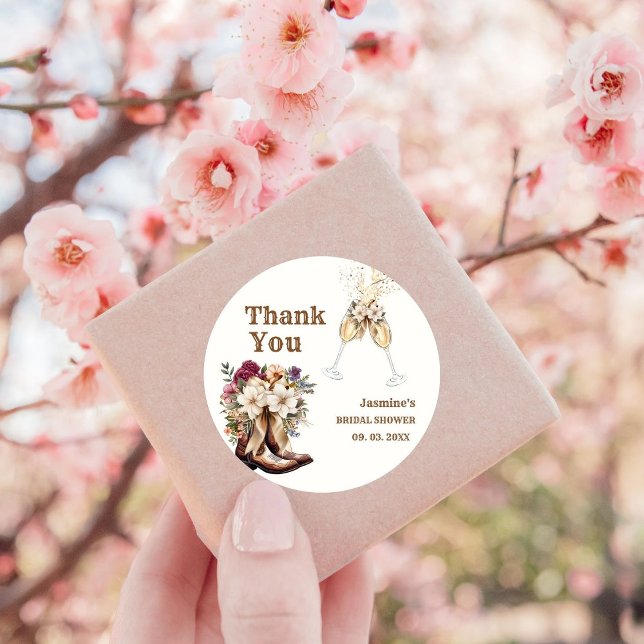 Adesivo Festa de Chá de panela Ocidental Boots & Bubble Bo (Criador carregado)