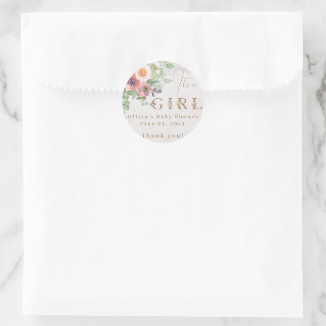 Adesivo Festa de Chá Floral Baby Girl (Bolsa)