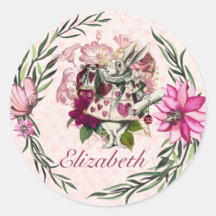 Adesivo Festa de Chá Personalizada Vintage Alice no País d