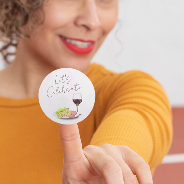 Adesivo Festa de Compromisso com Vinho e Charcuteria (Criador carregado)