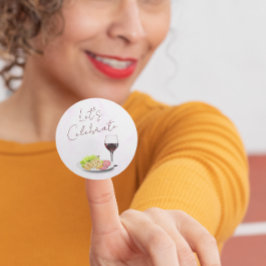 Adesivo Festa de Compromisso de Vinho e Charcuteria