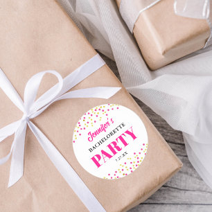 Adesivo Festa de Despedida de Solteira Brilho Rosa Pontos 