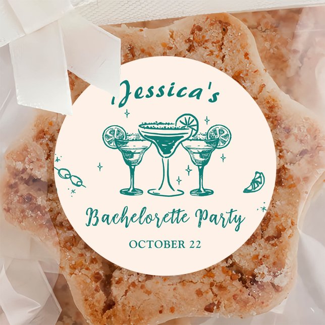 Adesivo Festa de Despedida de Solteira com Praia e Coquete (Criador carregado)