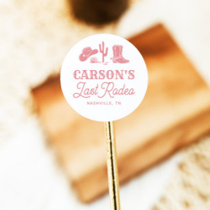 Adesivo Festa de Despedida de Solteira Cowgirl Rosa Vergon