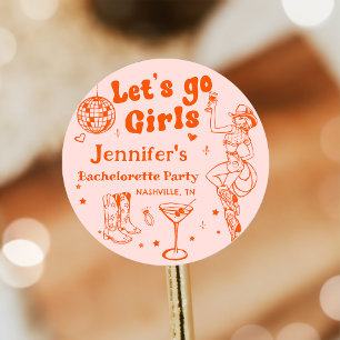 Adesivo Festa de Despedida de Solteira de Cowgirl Disco La