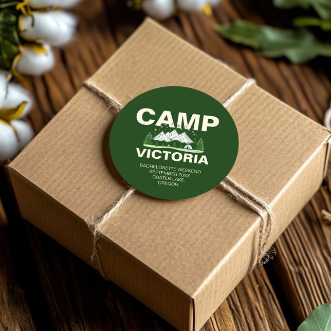 Adesivo Festa de Despedida de Solteira Modern Campismo Ver (Criador carregado)