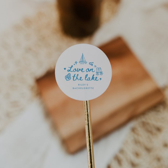 Adesivo Festa de Despedida de Solteira Moderna em Azul no  (Criador carregado)