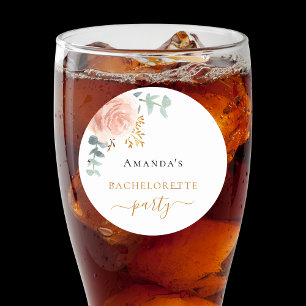 Adesivo Festa de despedida de solteira rosa dourado floral