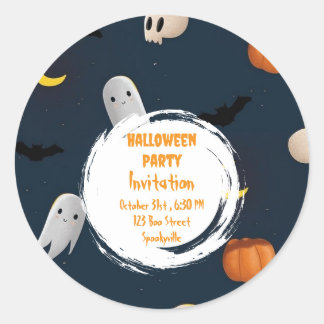 Adesivo Festa de Dia das Bruxas de Spooky Azul