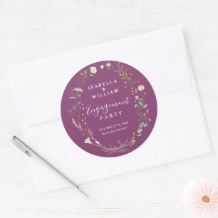 Adesivo Festa de Engajamento de Flores Silvestres Boho Chi