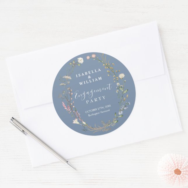 Adesivo Festa de Engajamento de Flores Silvestres Boho Per (Envelope)