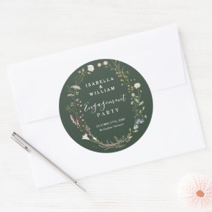 Adesivo Festa de Engajamento de Flores Silvestres Boho Ver