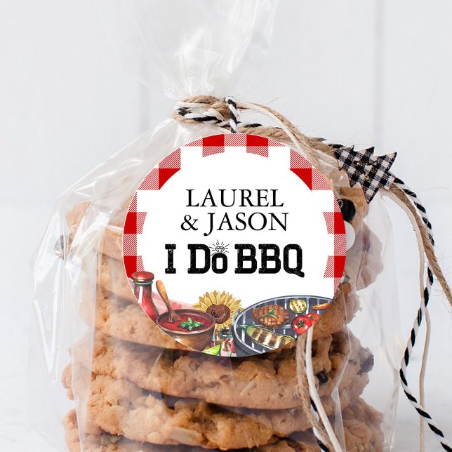 Adesivo Festa de Engajamento Rustic I Do BBQ Sunflower (Criador carregado)