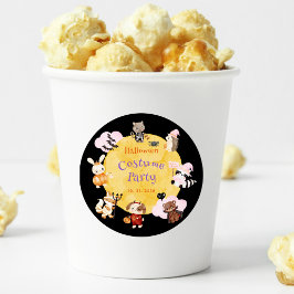 Adesivo Festa de fantasia de crianças bonitas no Halloween