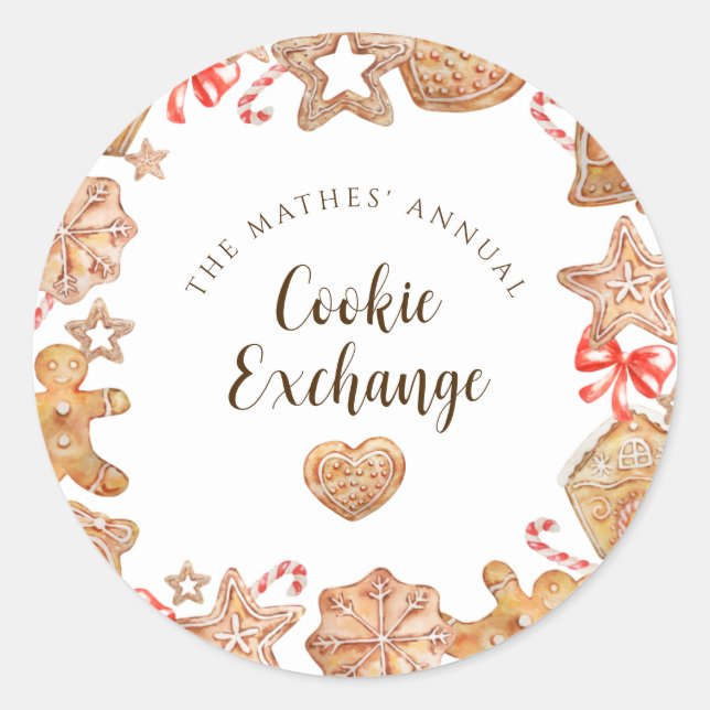 Adesivo Festa de Feriado do Cookie Exchange (Frente)