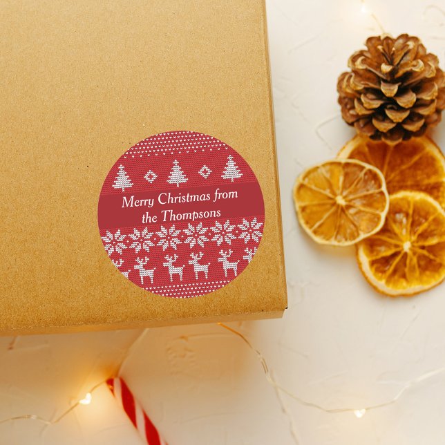 Adesivo Festa de Férias Personalizadas da Reindeer de Nata (Criador carregado)