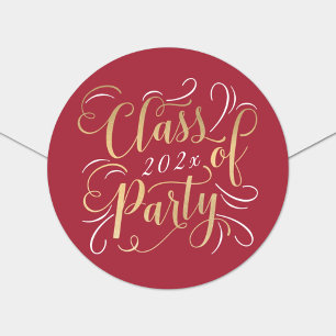 Adesivo Festa de Formatura da Turma de 2026 Foto Vermelho
