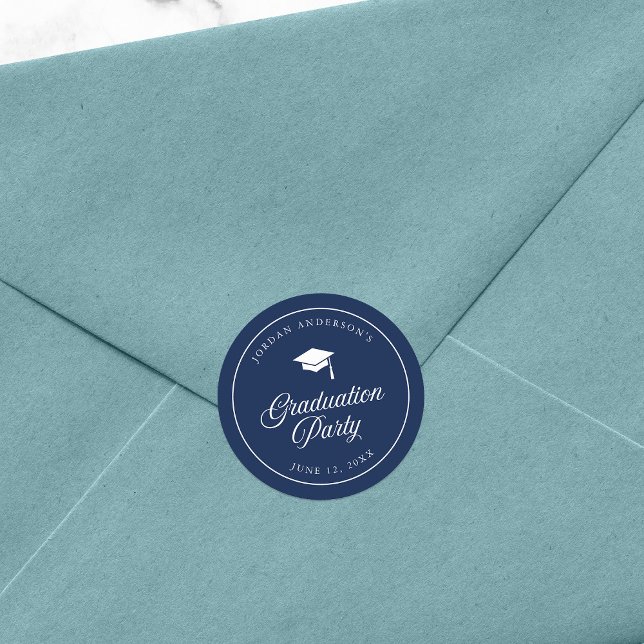 Adesivo Festa de formatura de Cores Editáveis do Script de (Criador carregado)