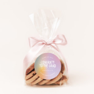 Adesivo Festa de formatura de fotos rosa-rosa do arco-íris