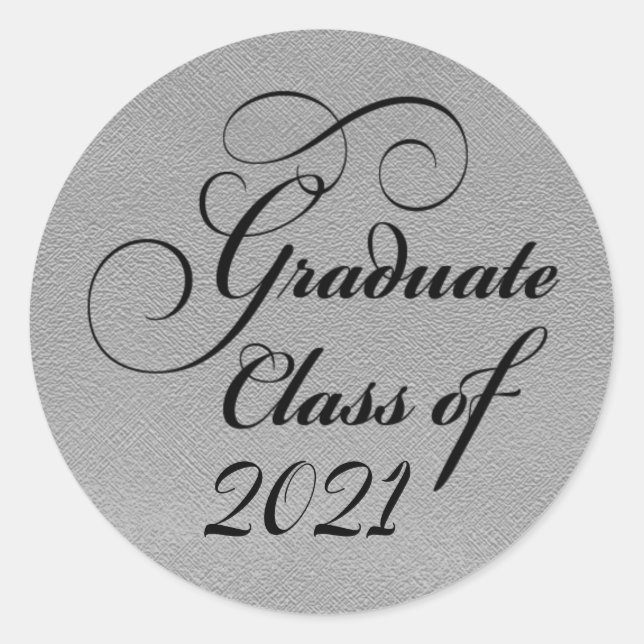 Adesivo festa de formatura De Prata 2021 Obrigado Seal (Frente)