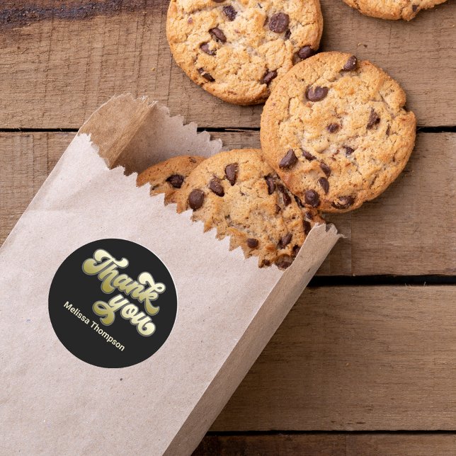 Adesivo Festa de formatura Favorito Obrigado Preto e (Graduate "Grad" typography gift label Thank you sticker. )