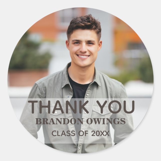 Adesivo Festa de Formatura Foto Obrigado Nome Ano Turma (Frente)