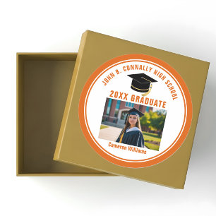 Adesivo Festa de Formatura Laranja Personalizada Foto de G