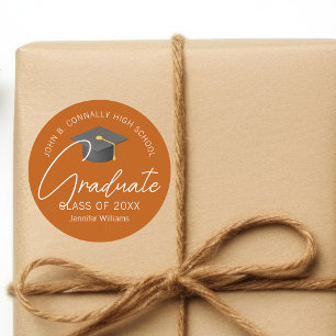 Adesivo Festa de Formatura Laranja Queimada Personalizada 