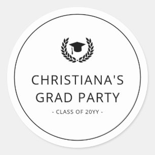Adesivo Festa de formatura moderna e minimalista personali