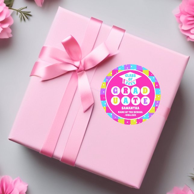 Adesivo Festa de Formatura Retro Neon (Criador carregado)