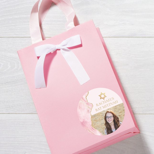 Adesivo Festa de Fotografias do Chic Dourado Agate Bat Mit (Criador carregado)