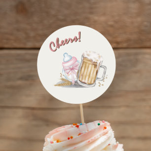 Adesivo Festa de Fralda de cerveja de leite, cor-de-rosa,