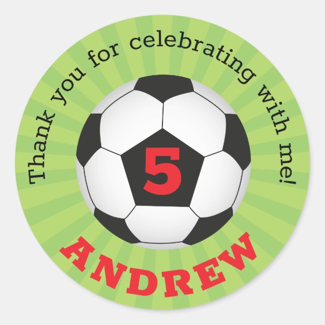 Adesivo Festa De Futebol Obrigado A Palitos Redondos (Frente)