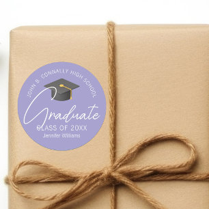 Adesivo Festa de Graduação Personalizada Lavanda Elegante
