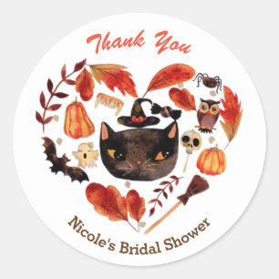 Adesivo Festa de Halloween Black Cat Watercolor