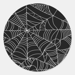 Adesivo Festa de Halloween Black & White Spiderwebs