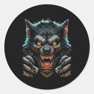 Adesivo Festa de Halloween Costume Angry Werewolf Wolfman
