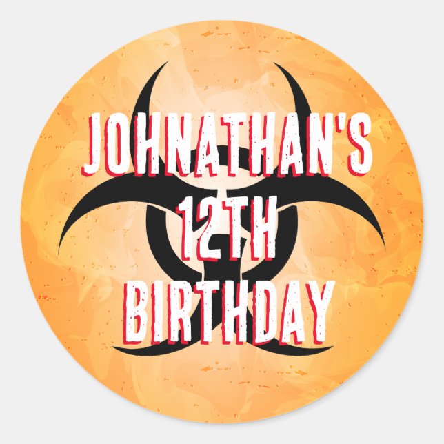 Adesivo Festa de Halloween de Birthday Zombie (Frente)