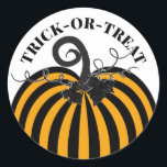 Adesivo Festa de Halloween de Pumpkin Strike Preto e Laran<br><div class="desc">personalizar com qualquer texto.</div>