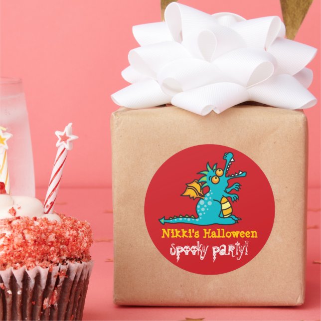 Adesivo Festa de Halloween do Dragão Magico Verde Teal (Festa)