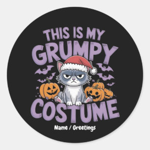 Adesivo Festa de Halloween do Gato Grumpy - Animal Engraça