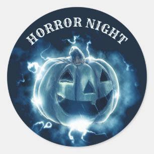 Adesivo Festa de Halloween Mau Blue Pumpkin Horror Assusta
