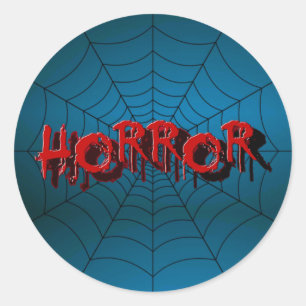 Adesivo Festa de Halloween Red Horror Spider Web Blue Scar