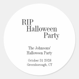 Adesivo Festa de Halloween RIP Preto e Branco
