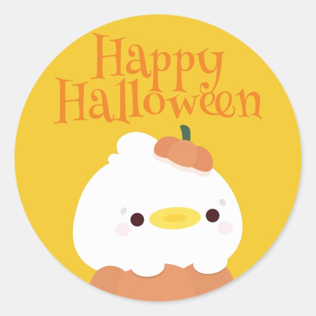 Adesivo Festa de Halloween Simples e Bonita (Frente)