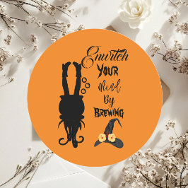 Adesivo Festa de Halloween Spooky Funky Cauldron Witch Hat