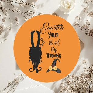 Adesivo Festa de Halloween Spooky Funky Cauldron Witch Hat