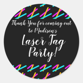 Adesivo Festa de Laser Tag Rosa Azul Turquesa para Anivers