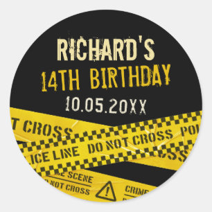 Adesivo Festa de Mistério de Assassinato ou festa policial